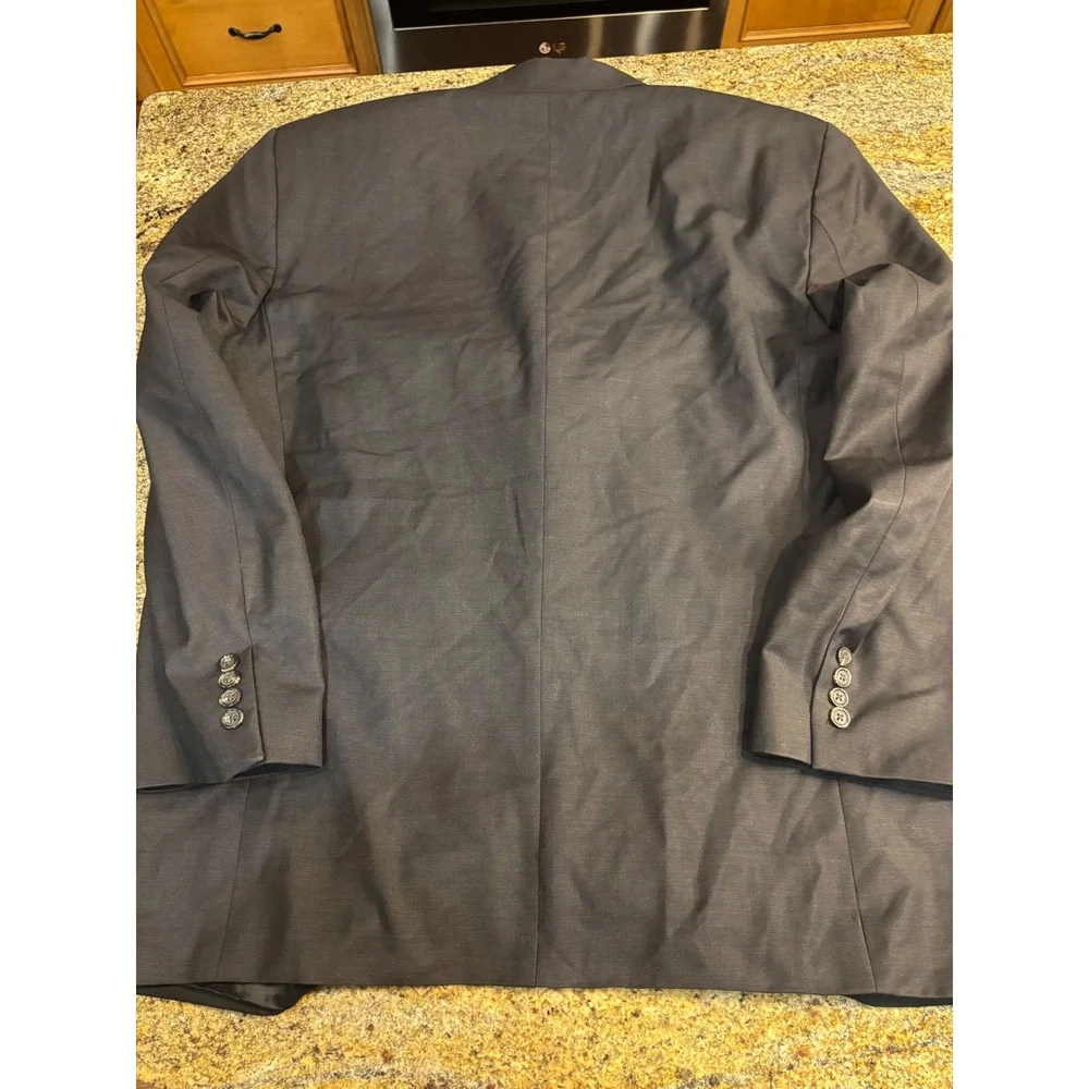 Ralph Lauren Mens 44R Wool Blazer Charcoal Grey‎ 3 Button Sport Coat Canada Made